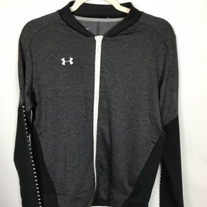 Under Armor Women’s Medium Black & Gray Hybrid Full Zip Active Sports Jacket